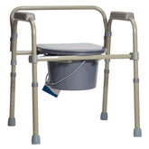 Dynarex Folding Bedside Commode - Steel